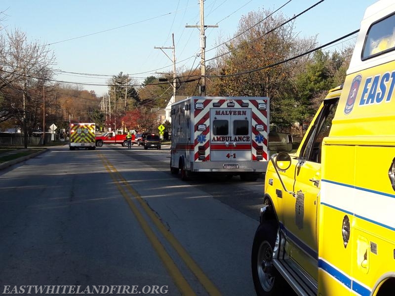 East Whiteland assisting Malvern with a gas main break on Old Lincoln Highway.